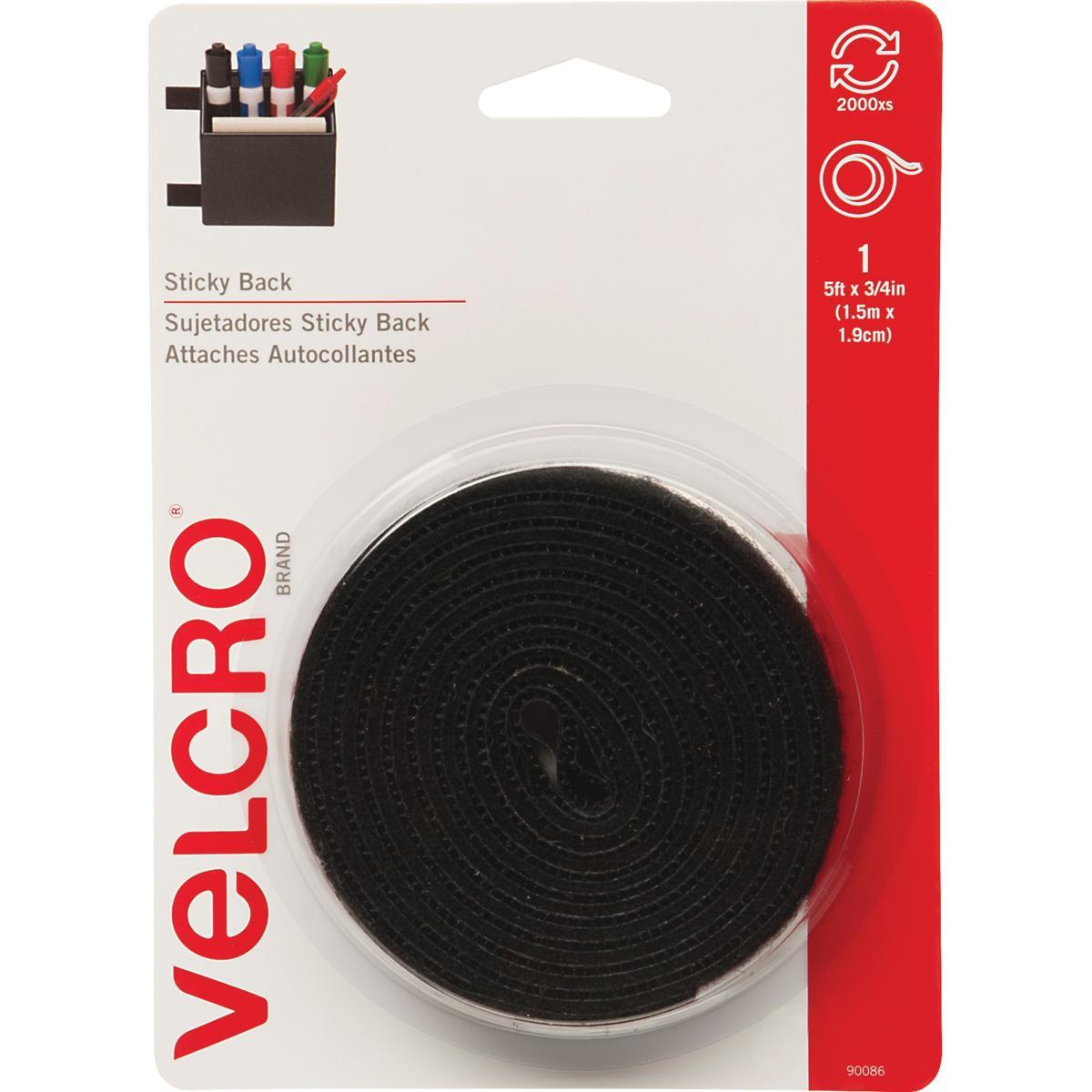 VELCRO 3/4" X 5' BLACK 90086