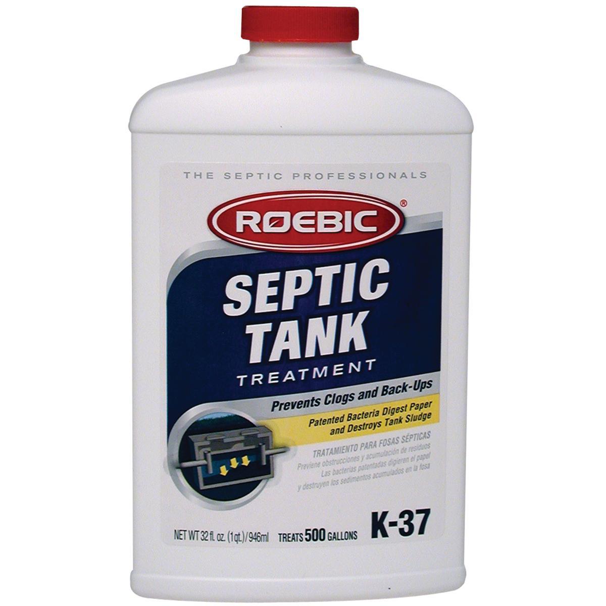 Roebic K-37 Septic System Treatment, Liquid, Straw, Earthy, Slightly Hazy, 1 qt Bottle