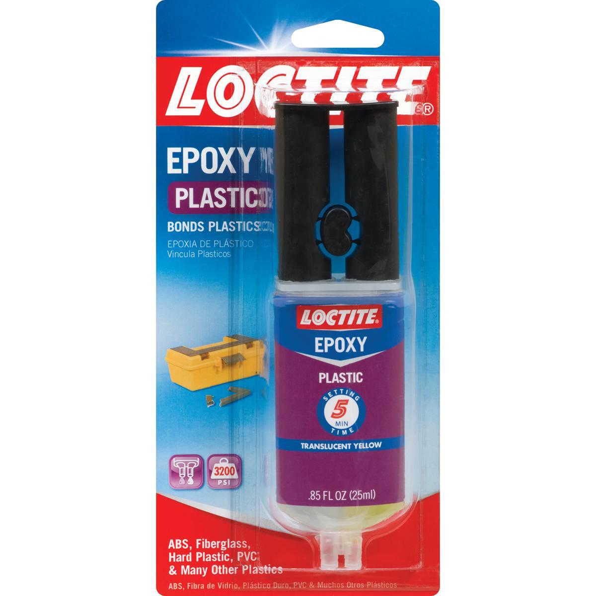 Loctite 1360788 2-Part Epoxy Plastic Bonder, Clear, Liquid, 25 mL Syringe