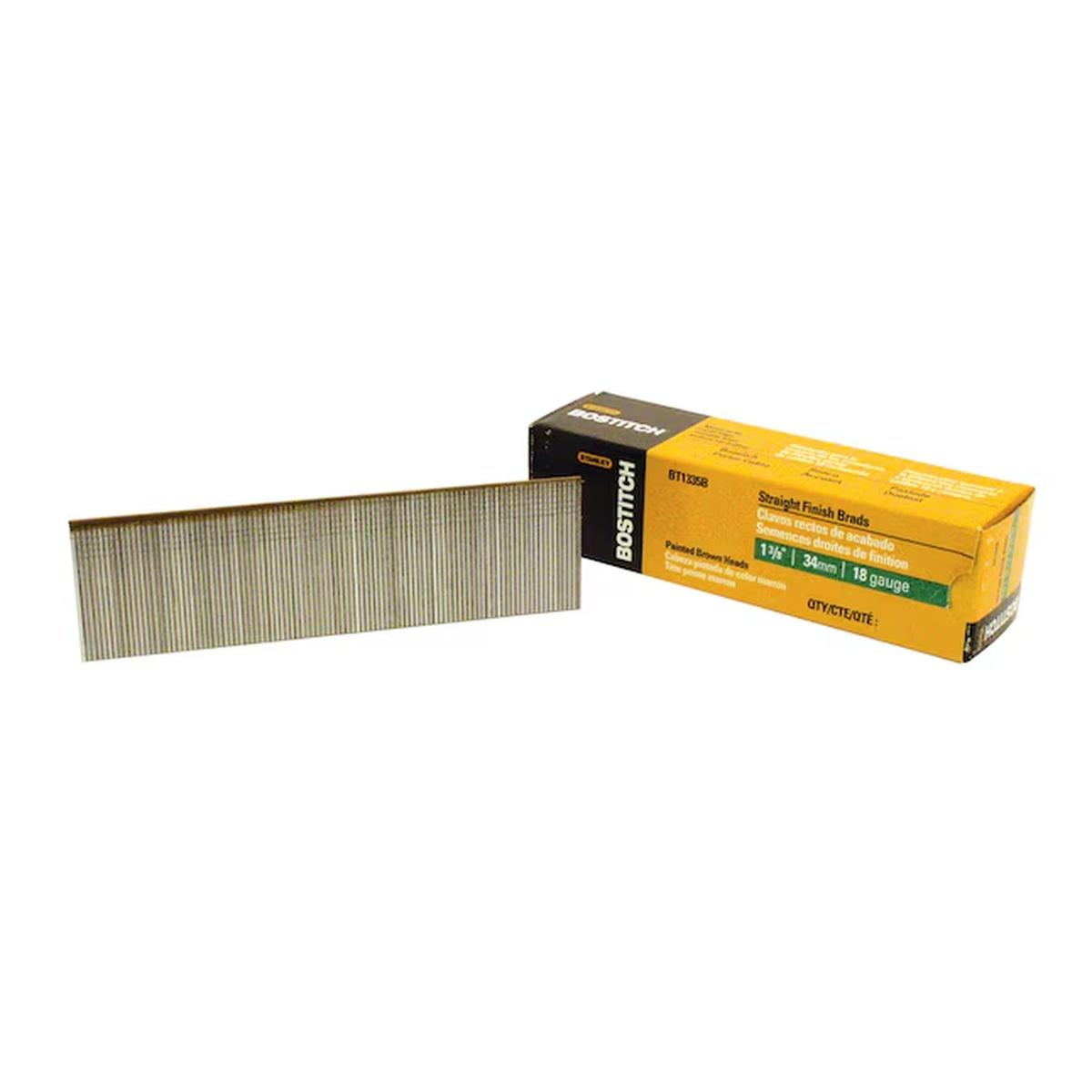 Bostitch BT1332B-1M Nail, 1-1/4 in L, 18 Gauge, Steel, Coated, Brad Head, Smooth Shank