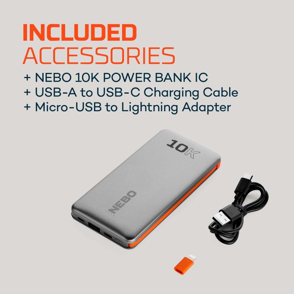 10K Power Bank IC, 10000 mAh, Integrated Cables Alt #2