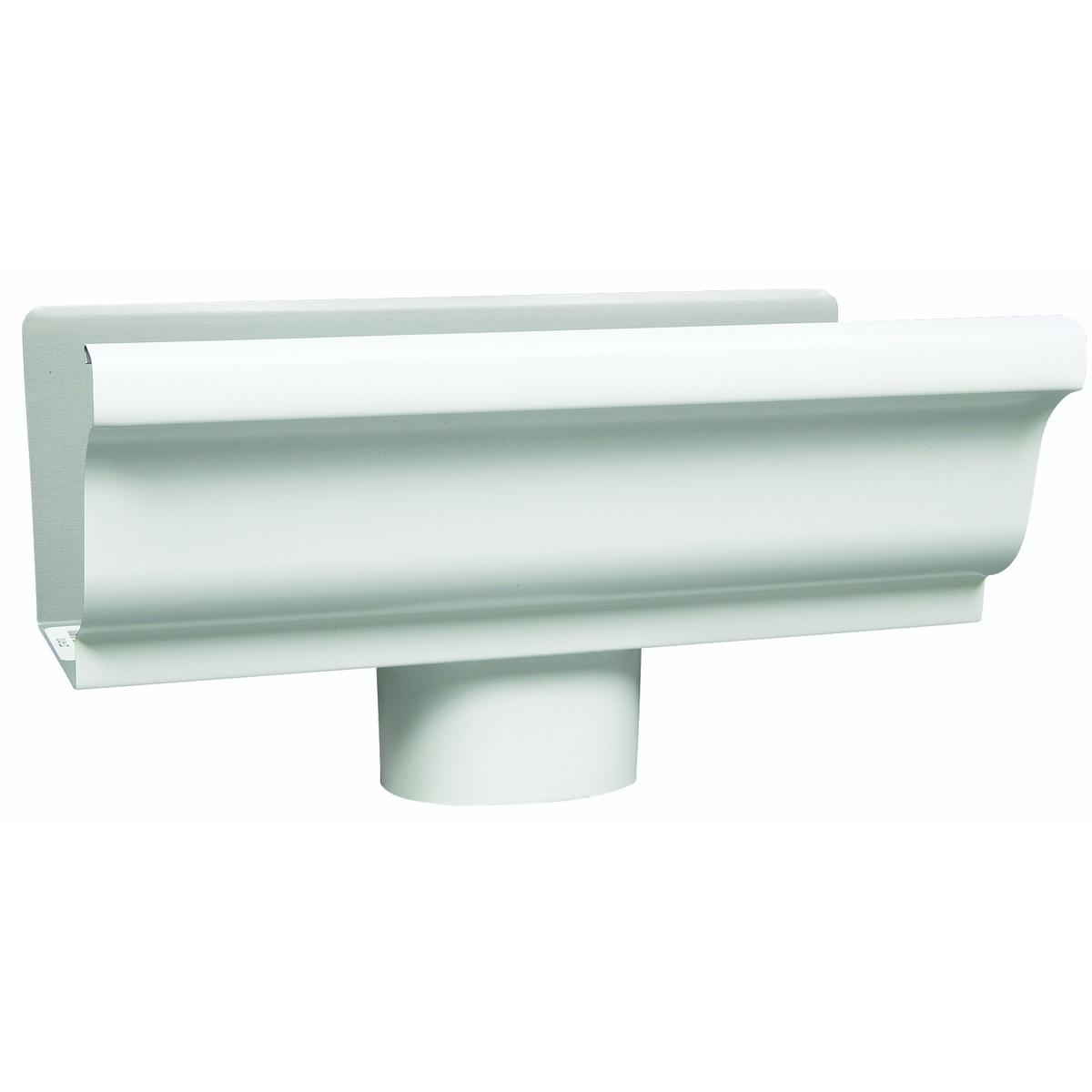 GUTTER END W/ OUTLET ALUM WH 5"