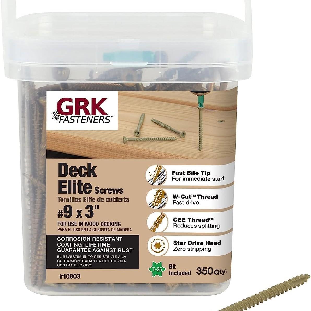 GRK Deck Elite #9 x 3 in Star Drive Deck Screws 350CT