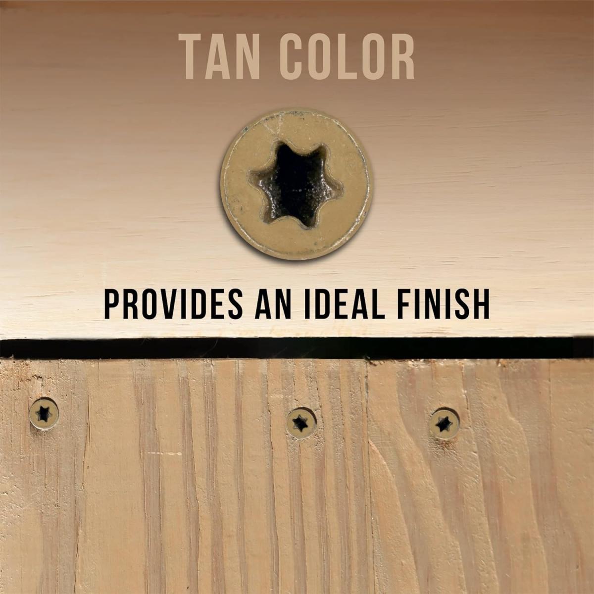 Tan Color Deck Elite Screw #9  3 inch G20903 View #6