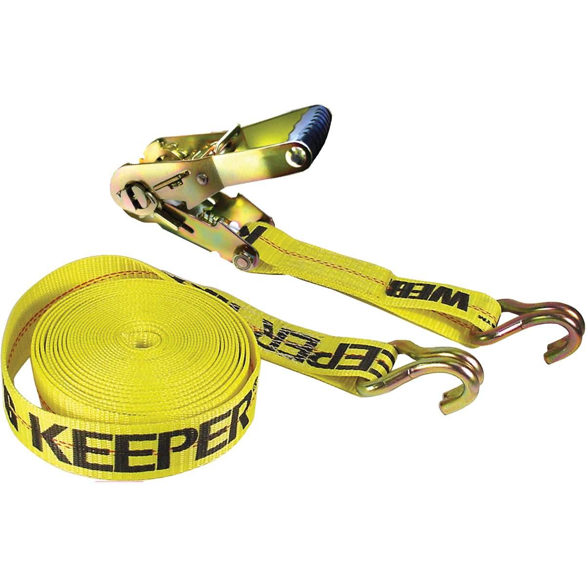 Keeper 04622 27' x 2" Yellow Tie-Down J-Hook 3333lbs
