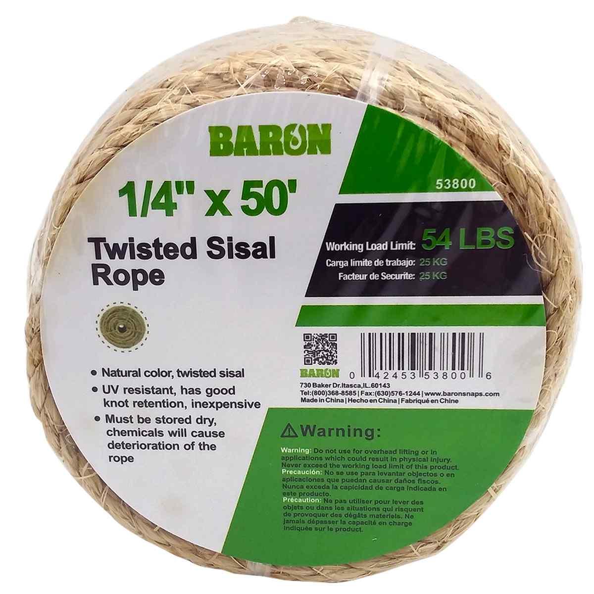 1/4 X 50' SISAL ROPE