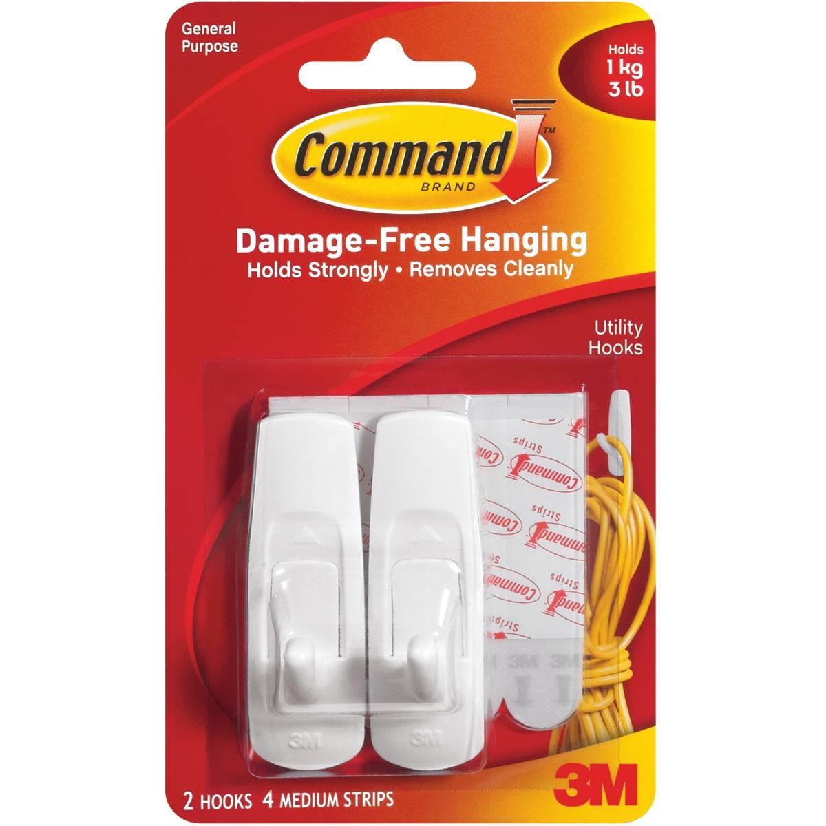 COMMAND MEDIUM UTILITY HOOK 2PK