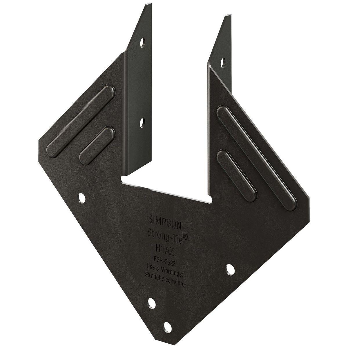Outdoor Accents U-Shaped Hurricane Tie for Nominal 2x Lumber ZMAX Galvanized with Black Powder Coat