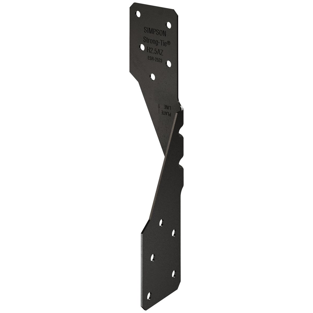 Outdoor Accents Single-Sided Hurricane Tie for Nominal 2x Lumber ZMAX Galvanized with Black Powder Coat