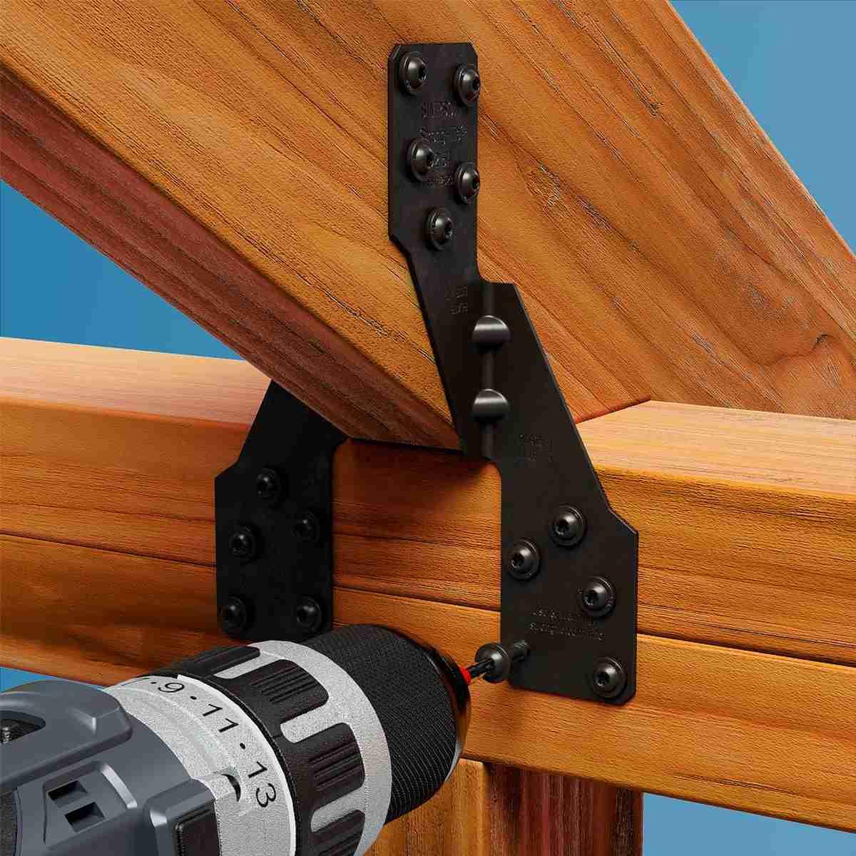 Outdoor Accents Single-Sided Hurricane Tie for Nominal 2x Lumber ZMAX Galvanized with Black Powder Coat Alt #1