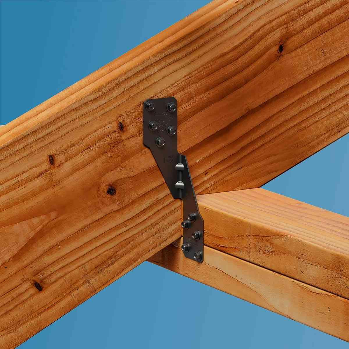 Outdoor Accents Single-Sided Hurricane Tie for Nominal 2x Lumber ZMAX Galvanized with Black Powder Coat Alt #2