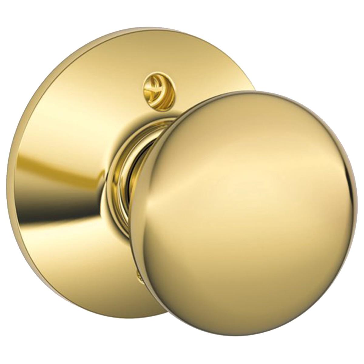 Schlage Bright Brass Round Dummy Knob