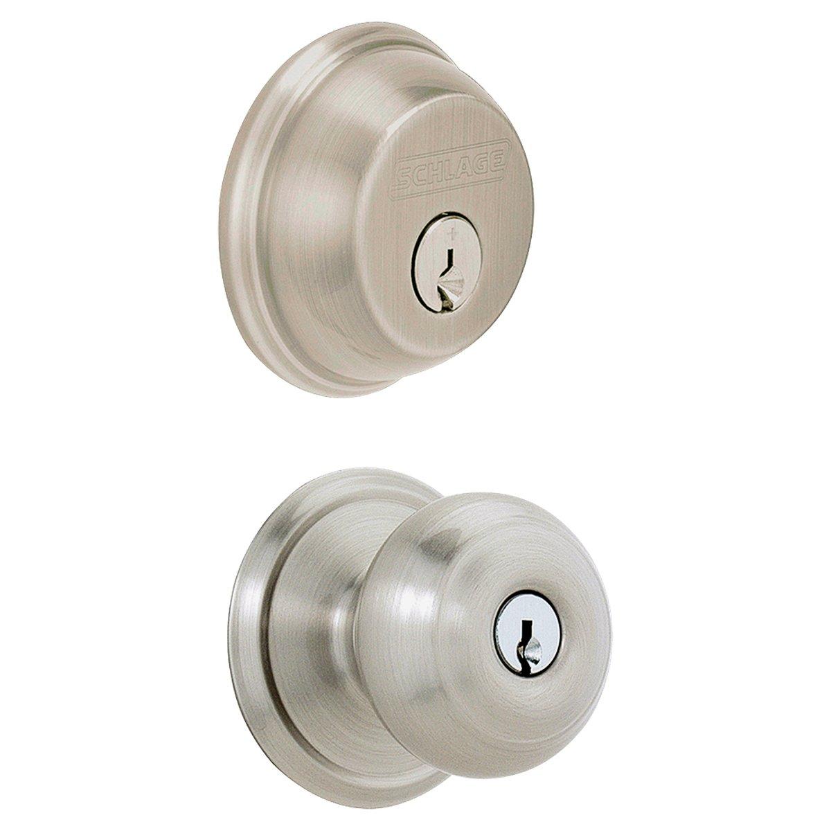 Schlage Georgian Satin Nickel Single-Cylinder Keyed-Entry Door Knob