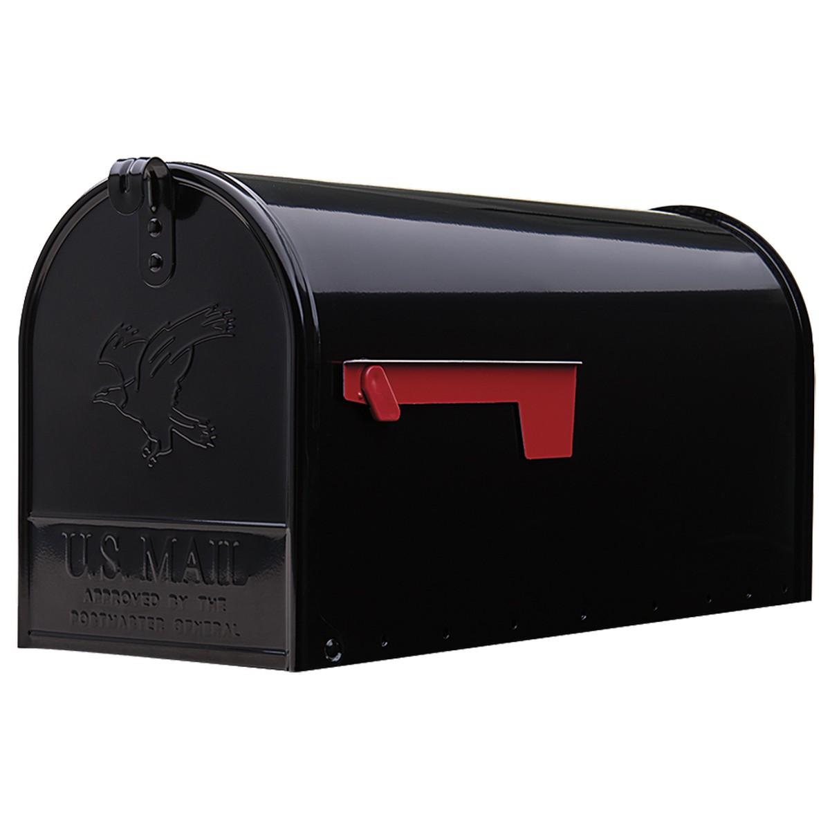 MAILBOX LARGE POST MOUNT BLACK