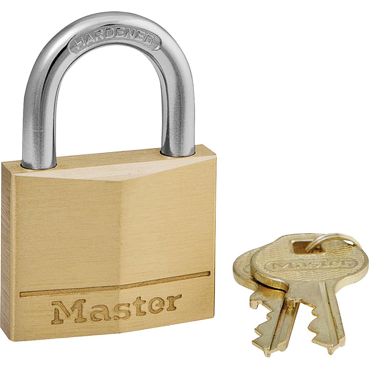 Master Lock 1/4" Steel Shackle Brass Padlock