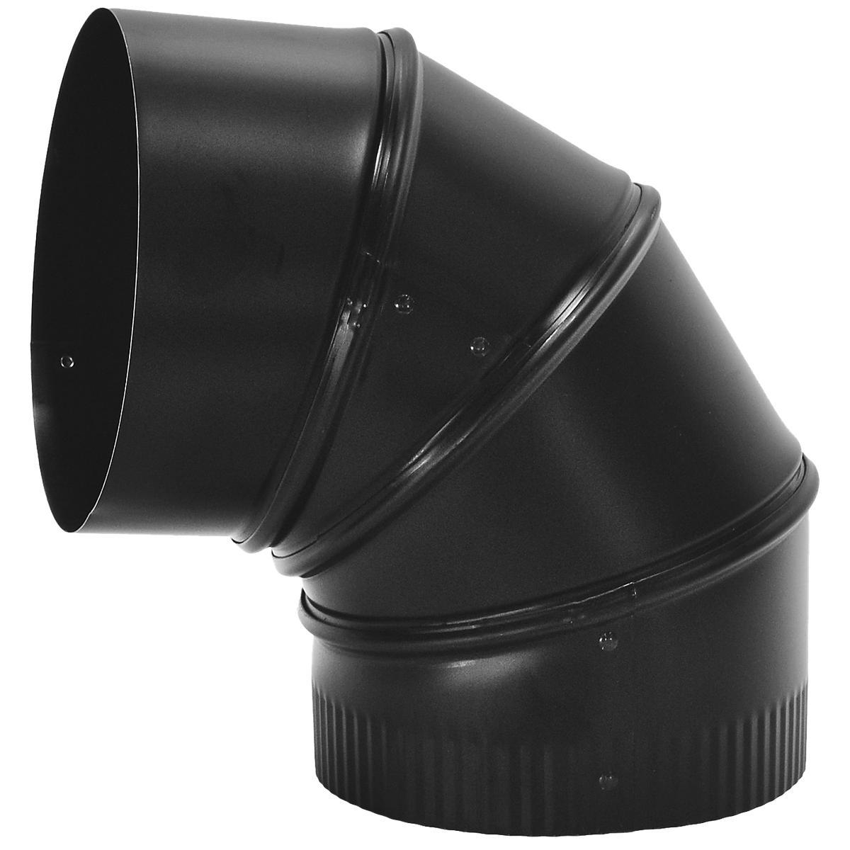6" 24GA BLACK 90-DEG ELB0W