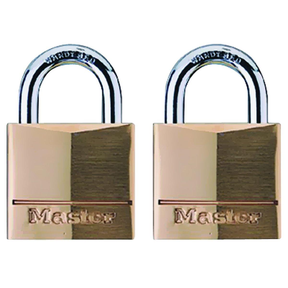 Master Lock Keyed Padlock 5/32" Shackle 2-Pk