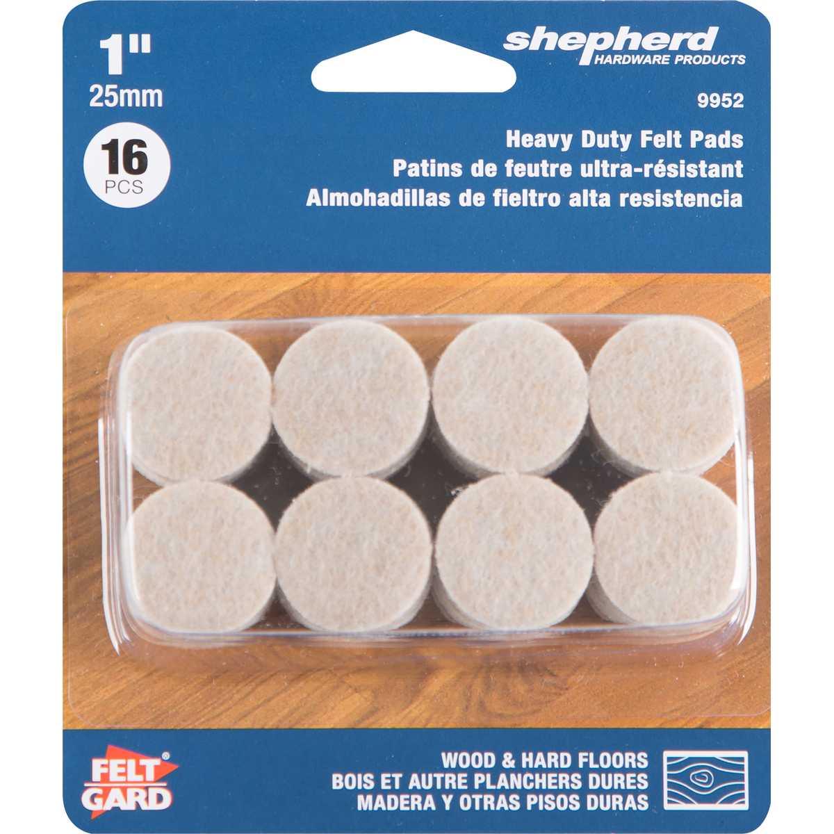 Shepherd Hardware 1" Felt Protective Floor Pads 16-Pk