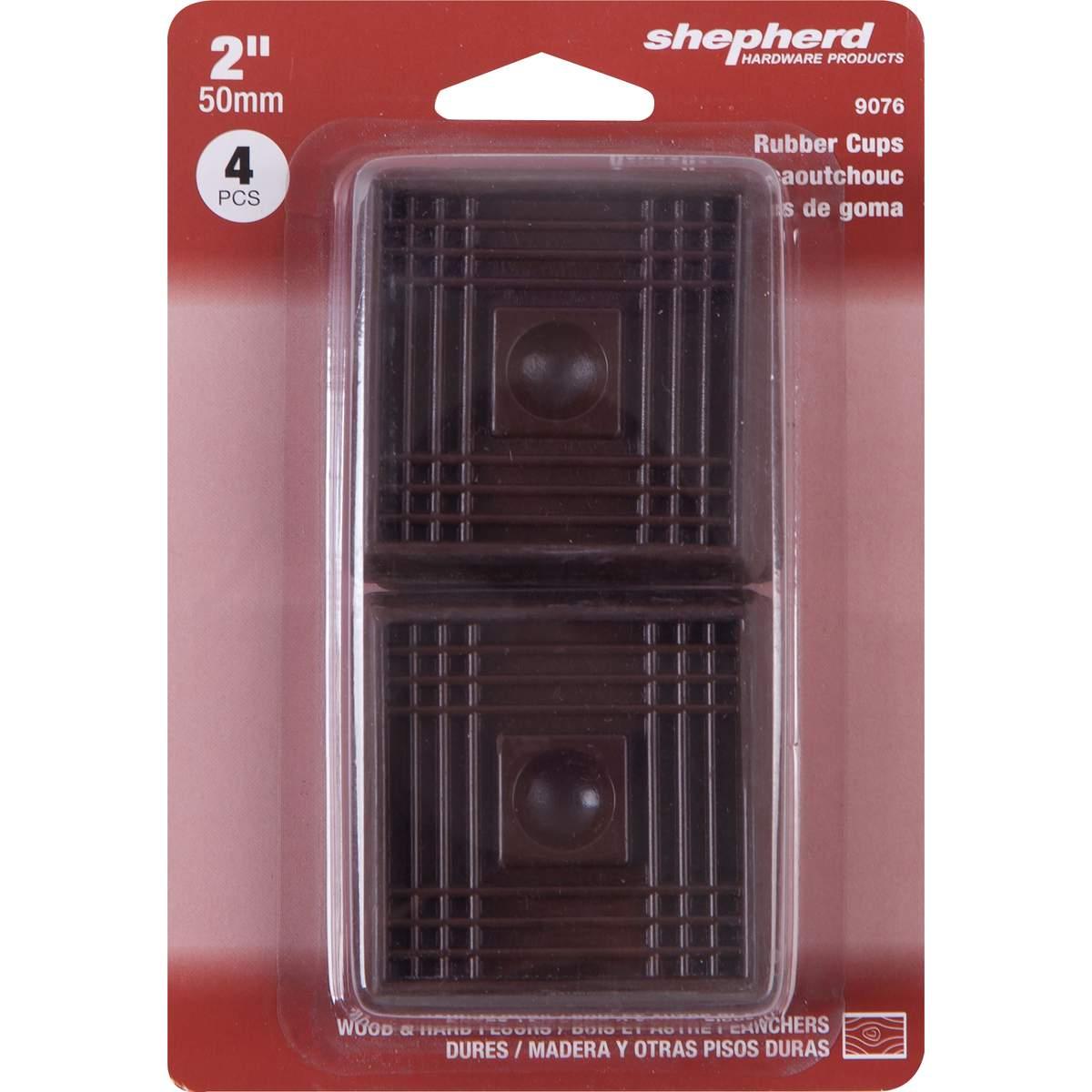 Shepherd Hardware Brown Rubber Caster Cup 4-Pack