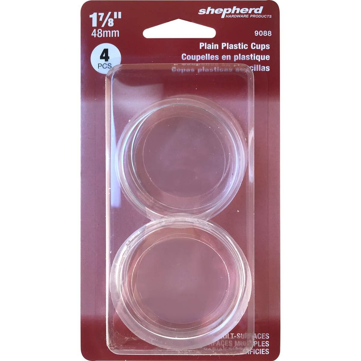 Shepherd Hardware Clear Plastic Caster Cup 4-Pack
