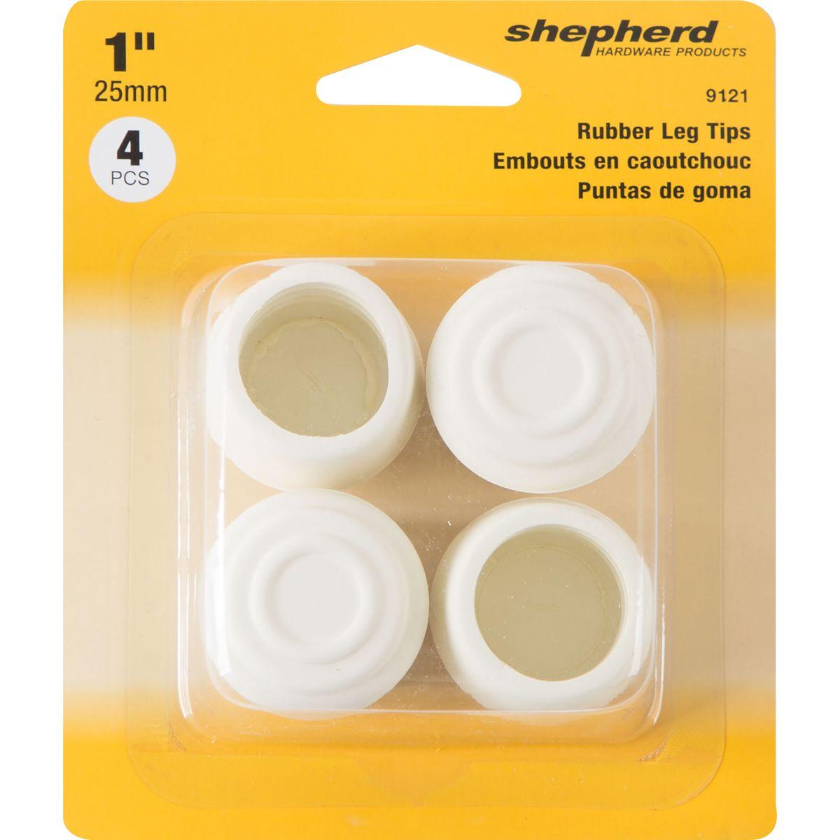 Shepherd Hardware Off-White Round Rubber Furniture Leg Tip 1"