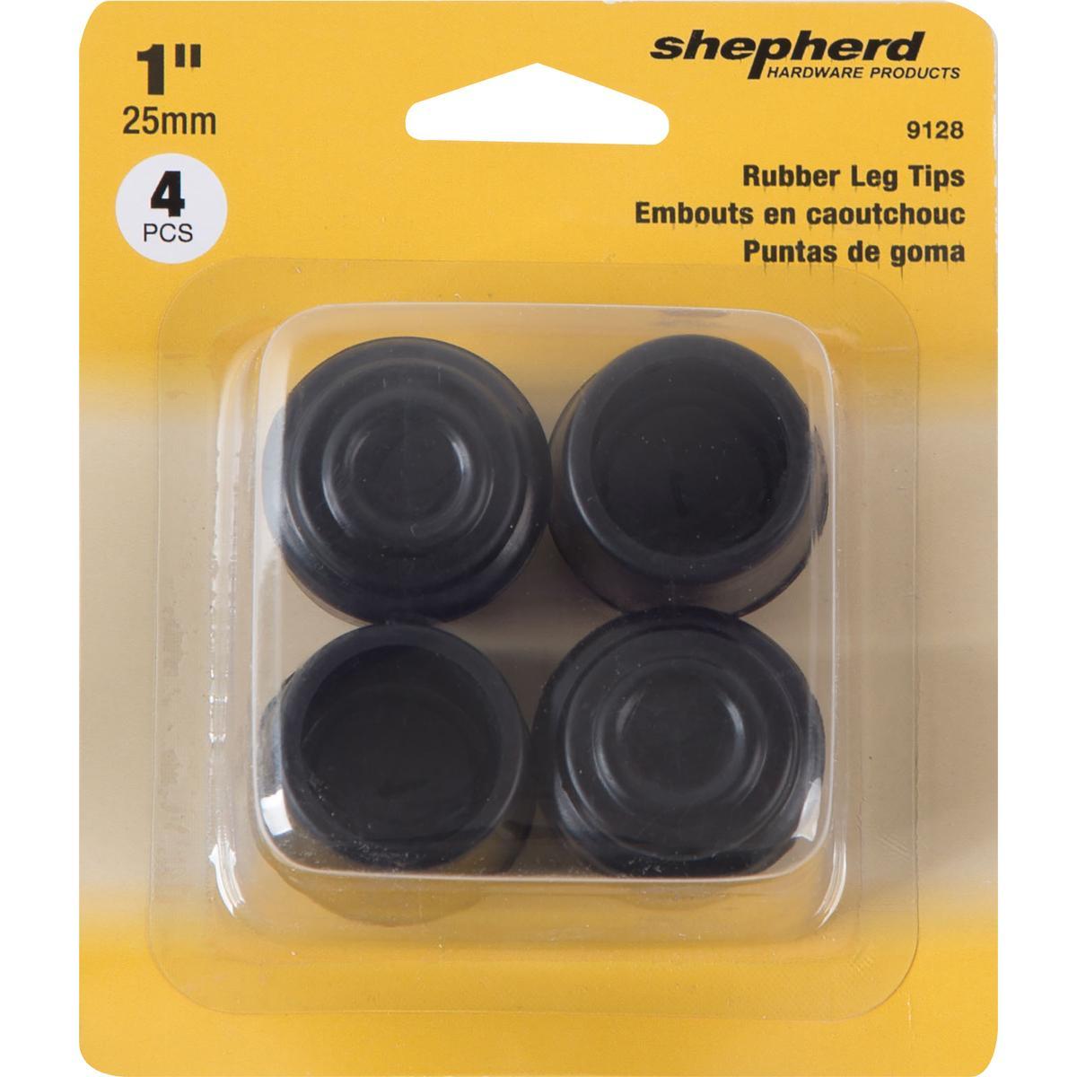 Shepherd Hardware Black Round Rubber Furniture Leg Tip