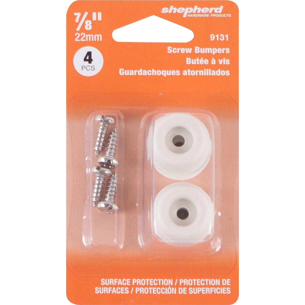 Shepherd Hardware Off-White Rubber Surface Guard Screw Bumper 7/8"