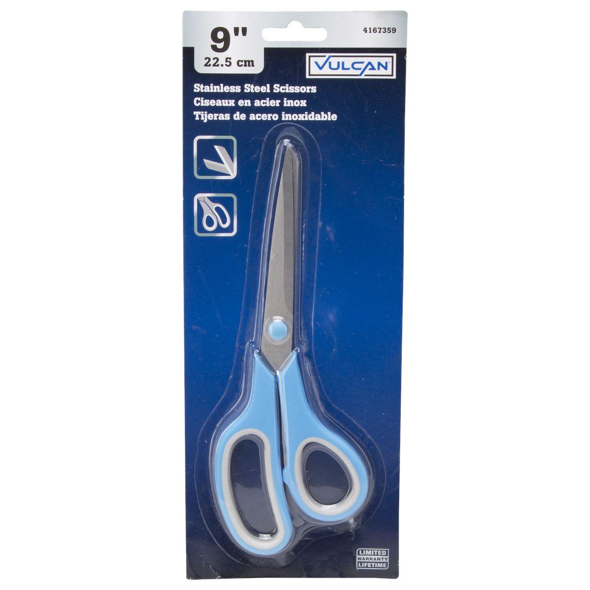 Vulcan Blue/Gray 9" Comfort-Grip Scissors Stainless Steel
