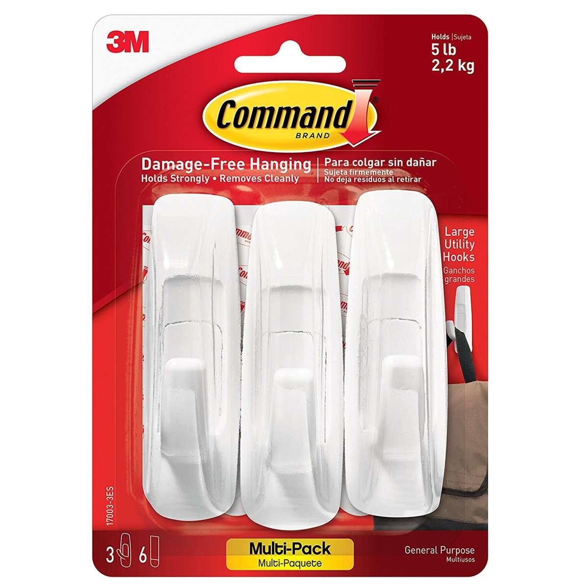 COMMAND LARGE HOOK 3PK