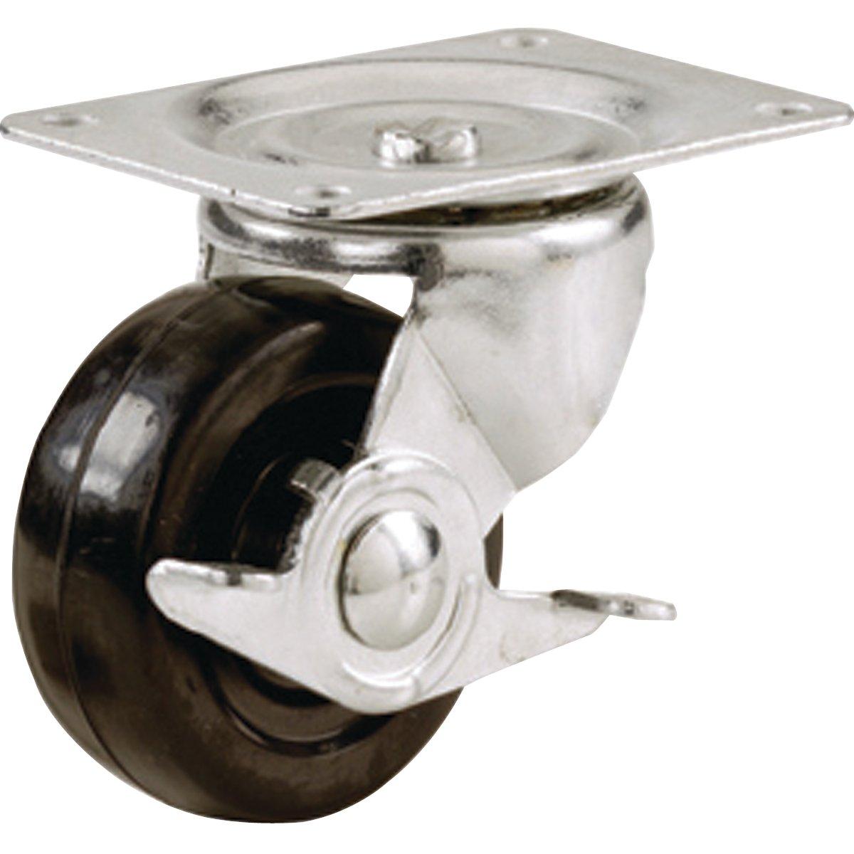 Shepherd Hardware Rubber Swivel Caster with Brake 2"
