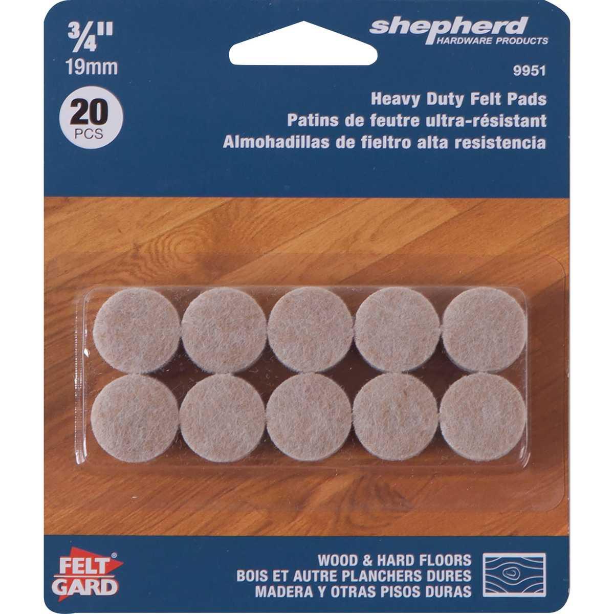 Shepherd Hardware Beige Felt Protective Pad Round 3/4"