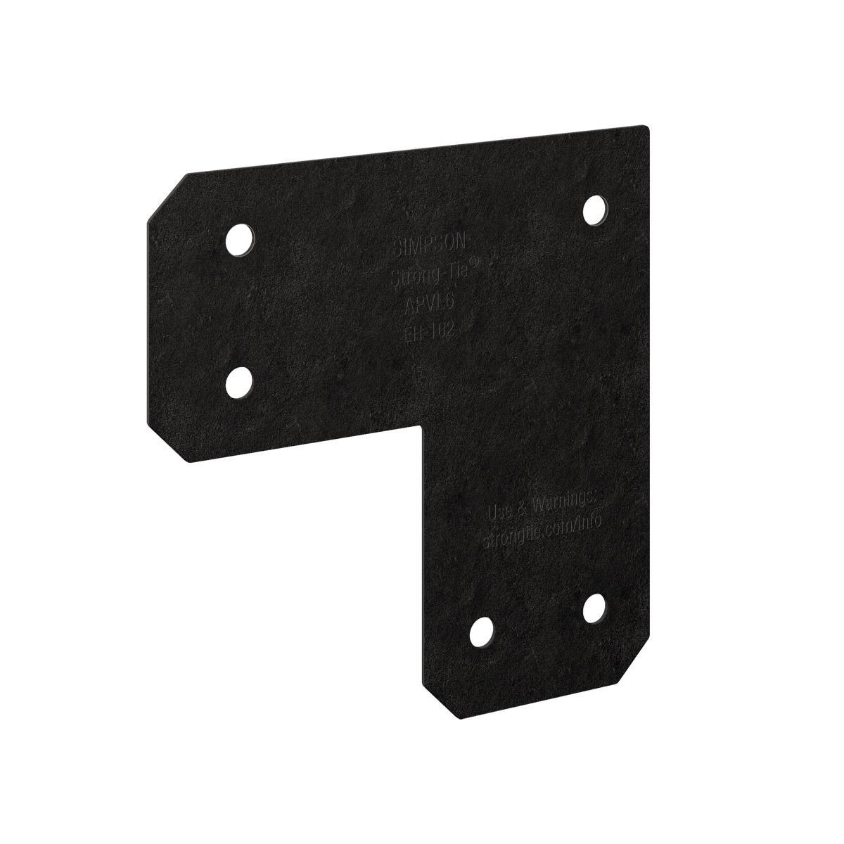Outdoor Accents Avant Collection Decorative L Strap for 6x6 Lumber ZMAX Galvanized with Black Powder Coat
