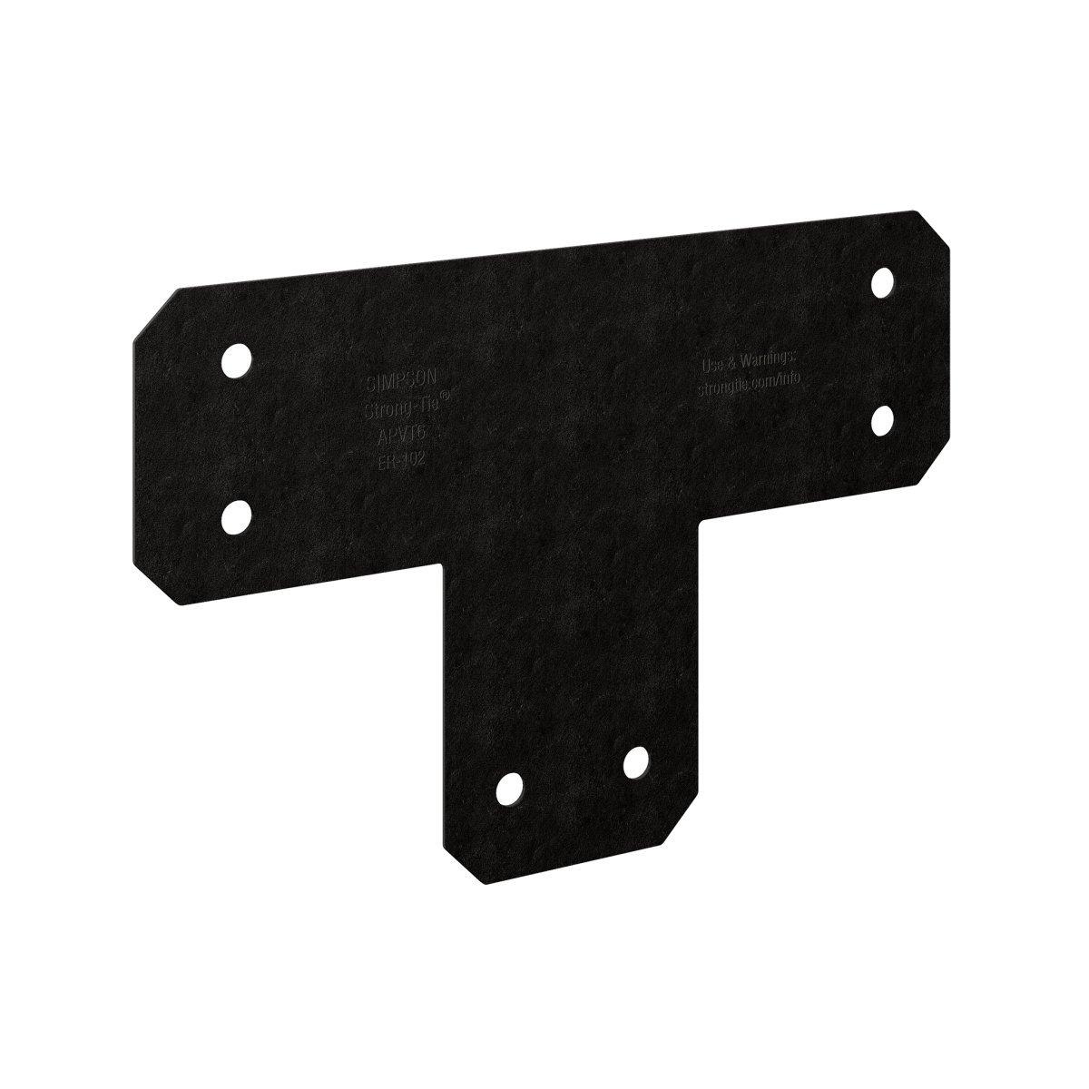 Outdoor Accents Avant Collection Decorative T Strap for 6x6 Lumber ZMAX Galvanized with Black Powder Coat
