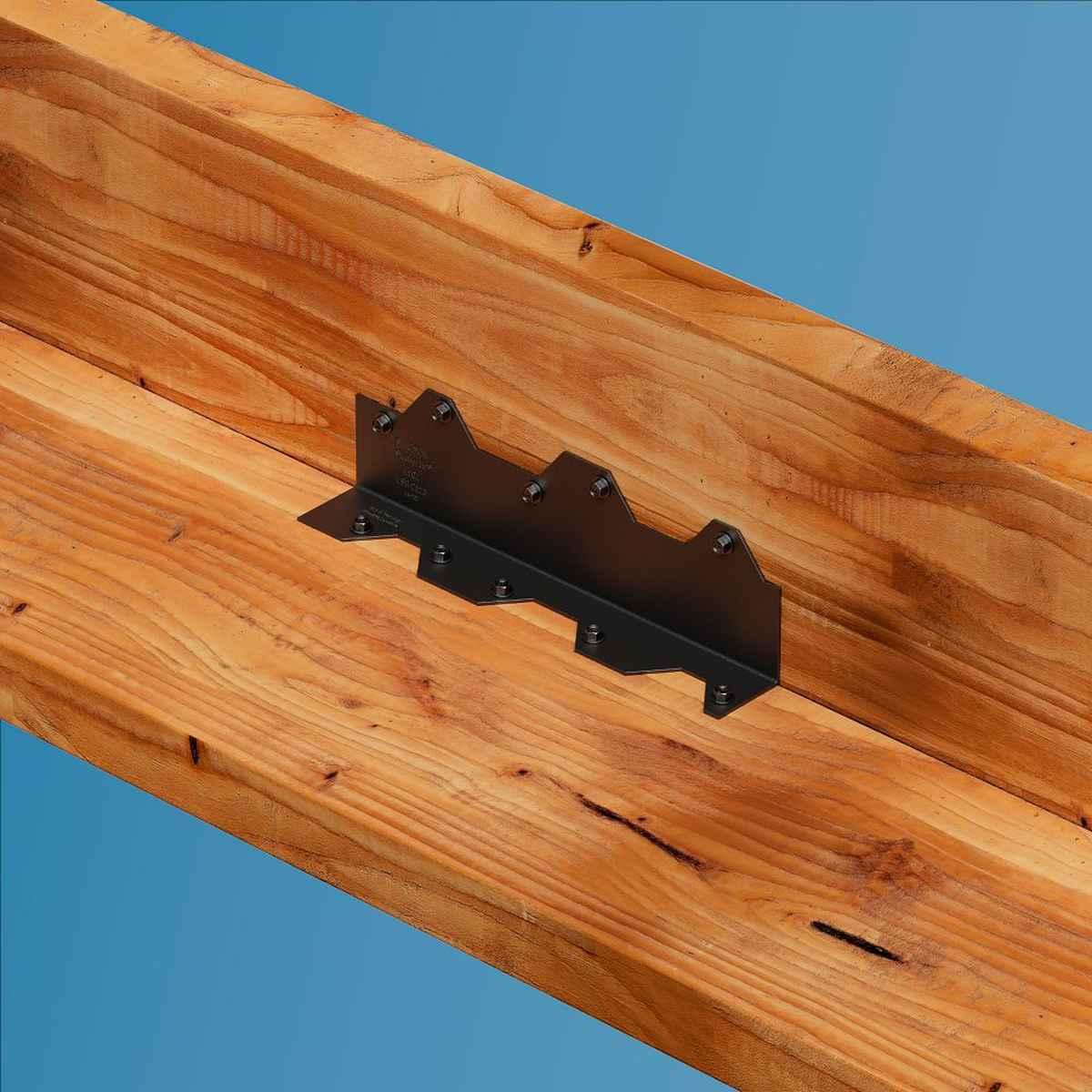 Outdoor Accents 9 in Reinforcing L Angle ZMAX Galvanized with Black Powder Coat Alt #1
