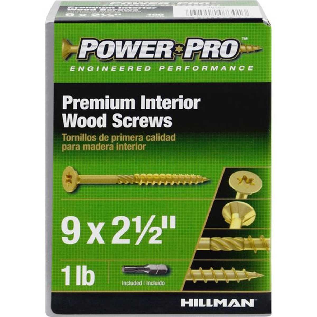 Power Pro 48583 Wood Screw s, #9X 2-1/2 Premium Star DriveIndoor CabinetScrew s  1# Box Alt #1