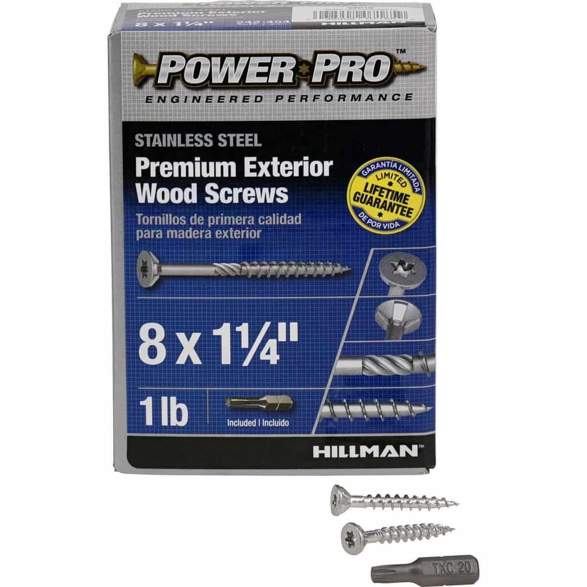 1Lb Ppv4 305Stainless Steel Ext Wood Screw s 8X1 1/4 Alt #1