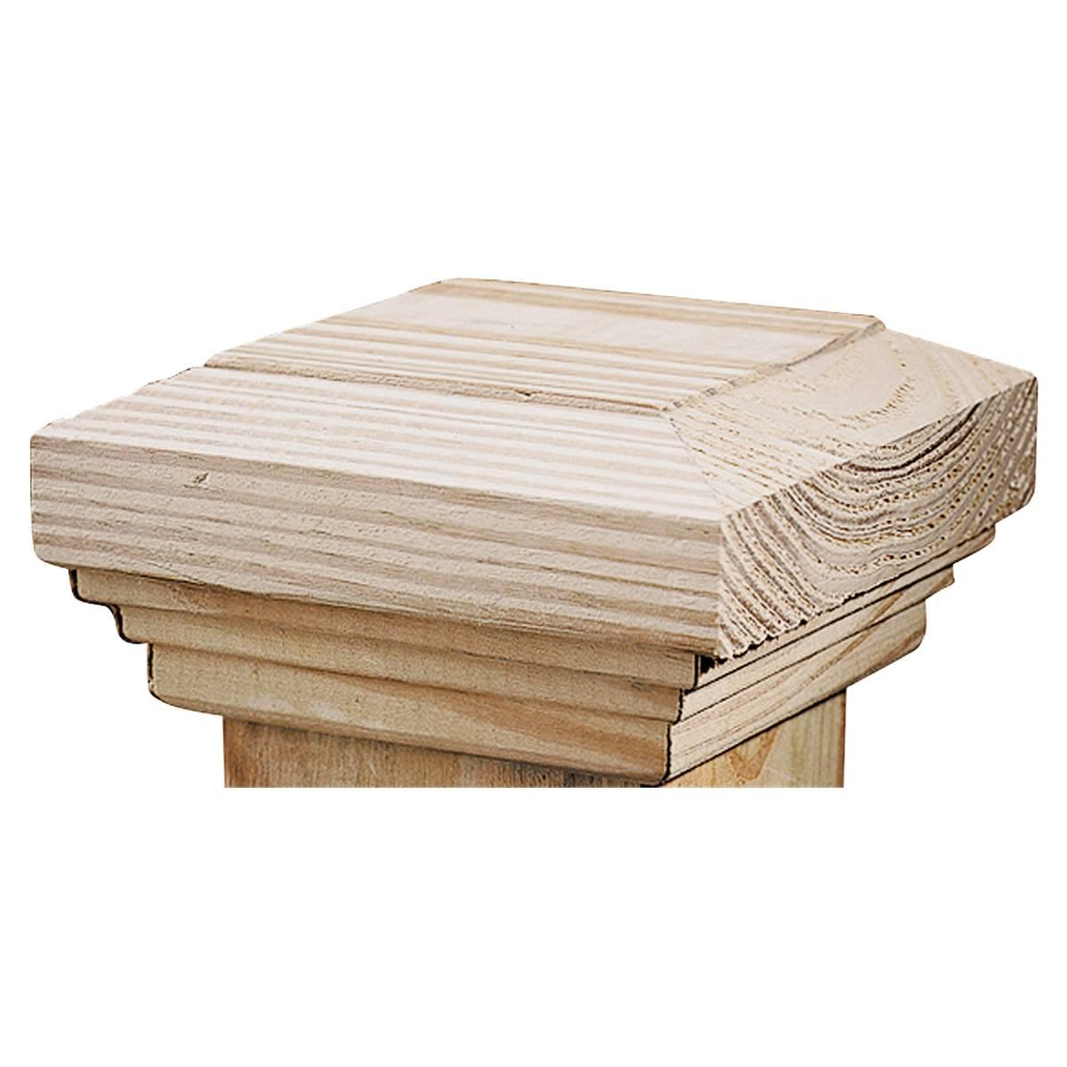 6-in x 6-in High Pyramid Treated Wood Pine Deck Post Cap
