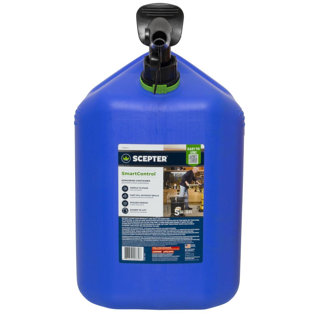Scepter FSCK571 SmartControl Fuel Can with Rear Handle 5 Gallon Blue Alt #2