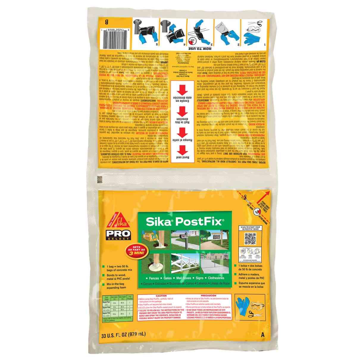 Sika PostFix Series 483503 Fence Post Mix, Brown/Light Green, Liquid, 33 oz Bag