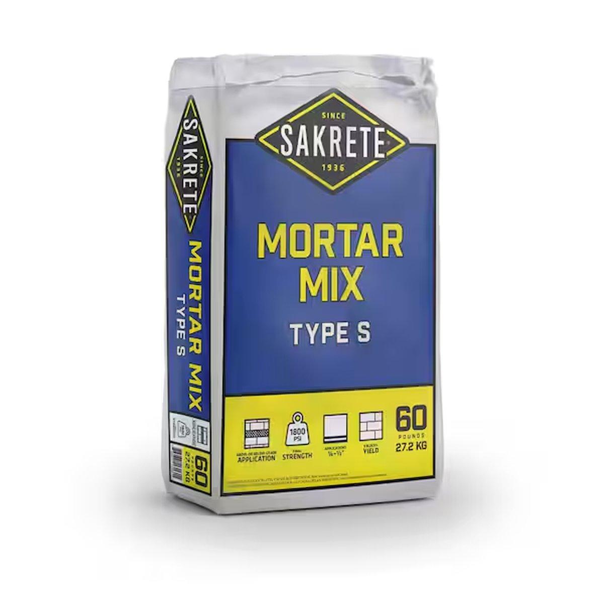 Sakrete Mortar/Stucco Mix-Type S-60 Lb