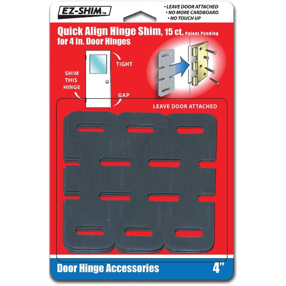 EZ Shim HS400BP Hinge Shim, 4 in L x 1.3 in W x 0.06 in Thick Dimensions, Plastic