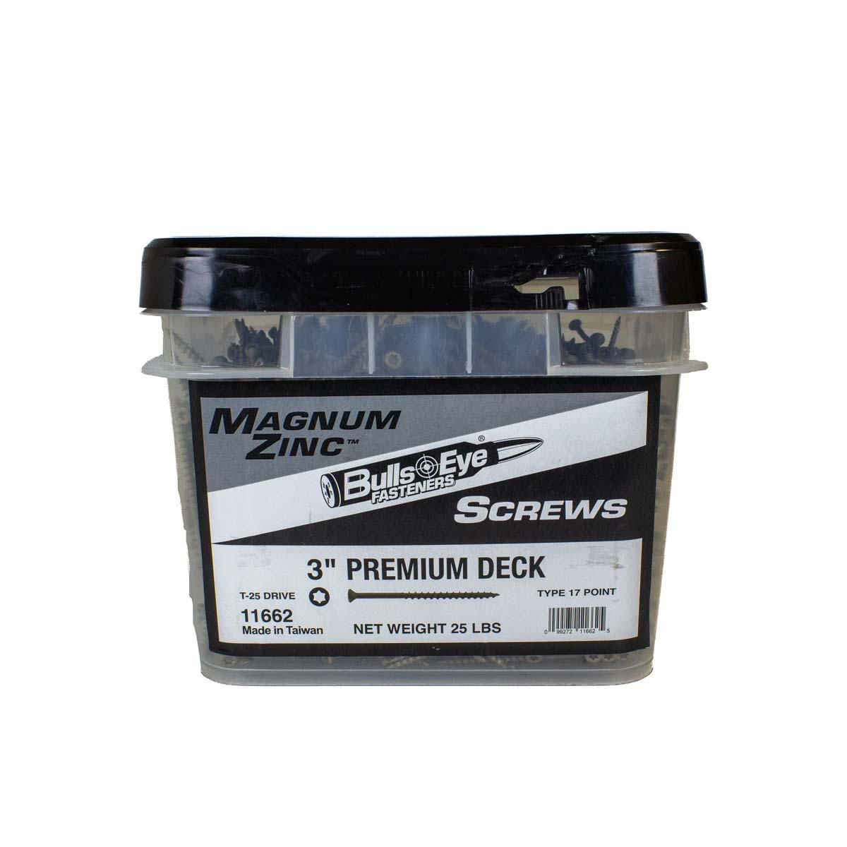#8 x 3-in Premium Deck Screws Zinc 25-lb Bucket