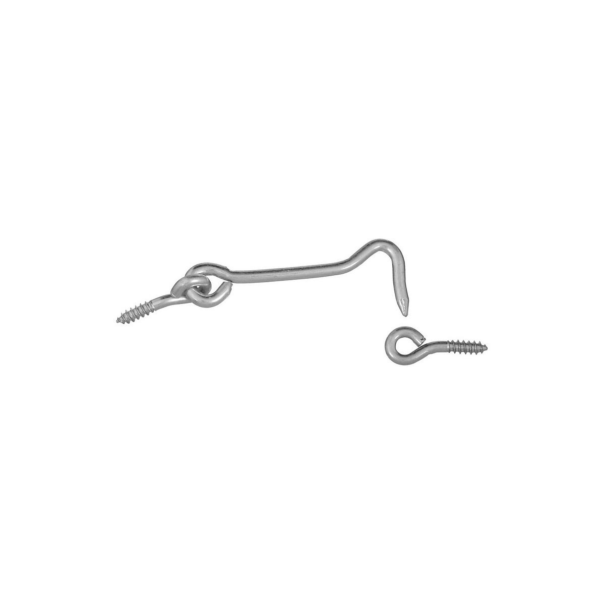 National Hardware Zinc-Plated Steel Hook and Eye 2-Pack 3"