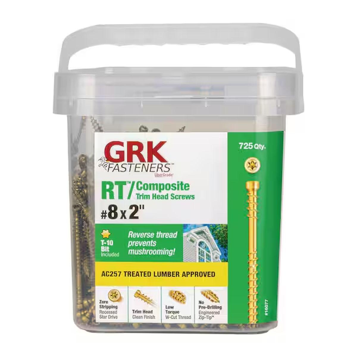 Grk Screws Rt #8 2" Pail-725Pc