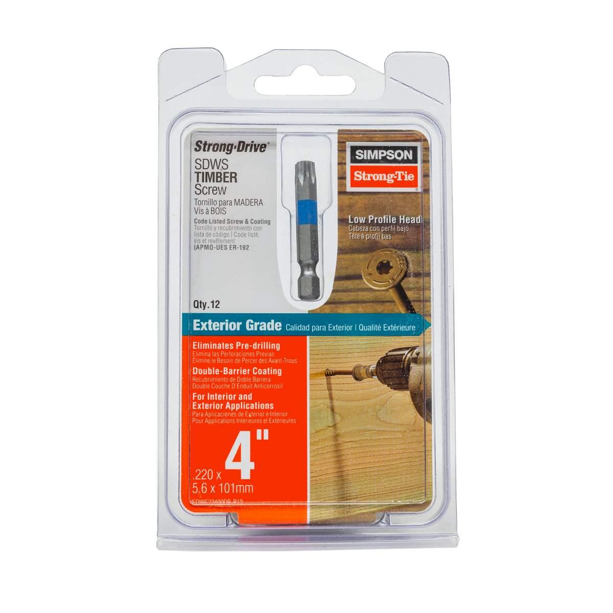 Sdws Timber Screws 4" 12Pc T40 Alt #1