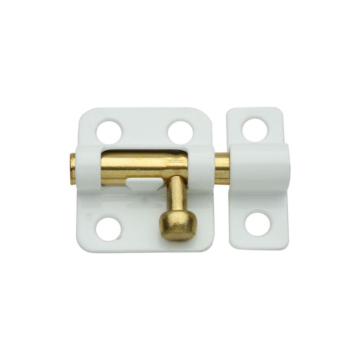 National Hardware White Barrel Bolt 2"