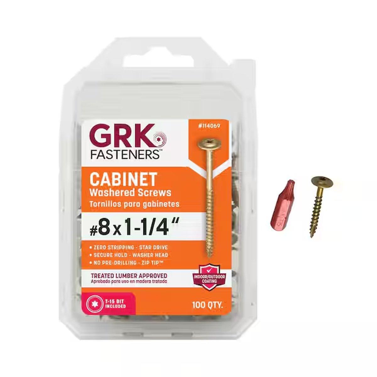 Cabinet Screws 8 X 1-1/4" 100Pc