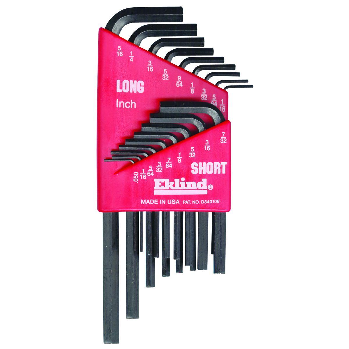 Eklind Black Steel Hex Key Set 18-Piece .050 - 7/32