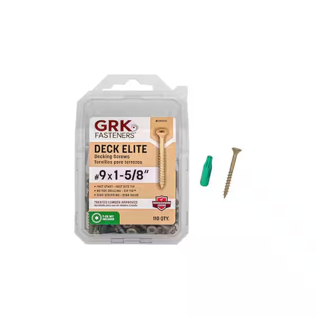 Grk Screws Deck Elite 9X1-5/8 110Ct