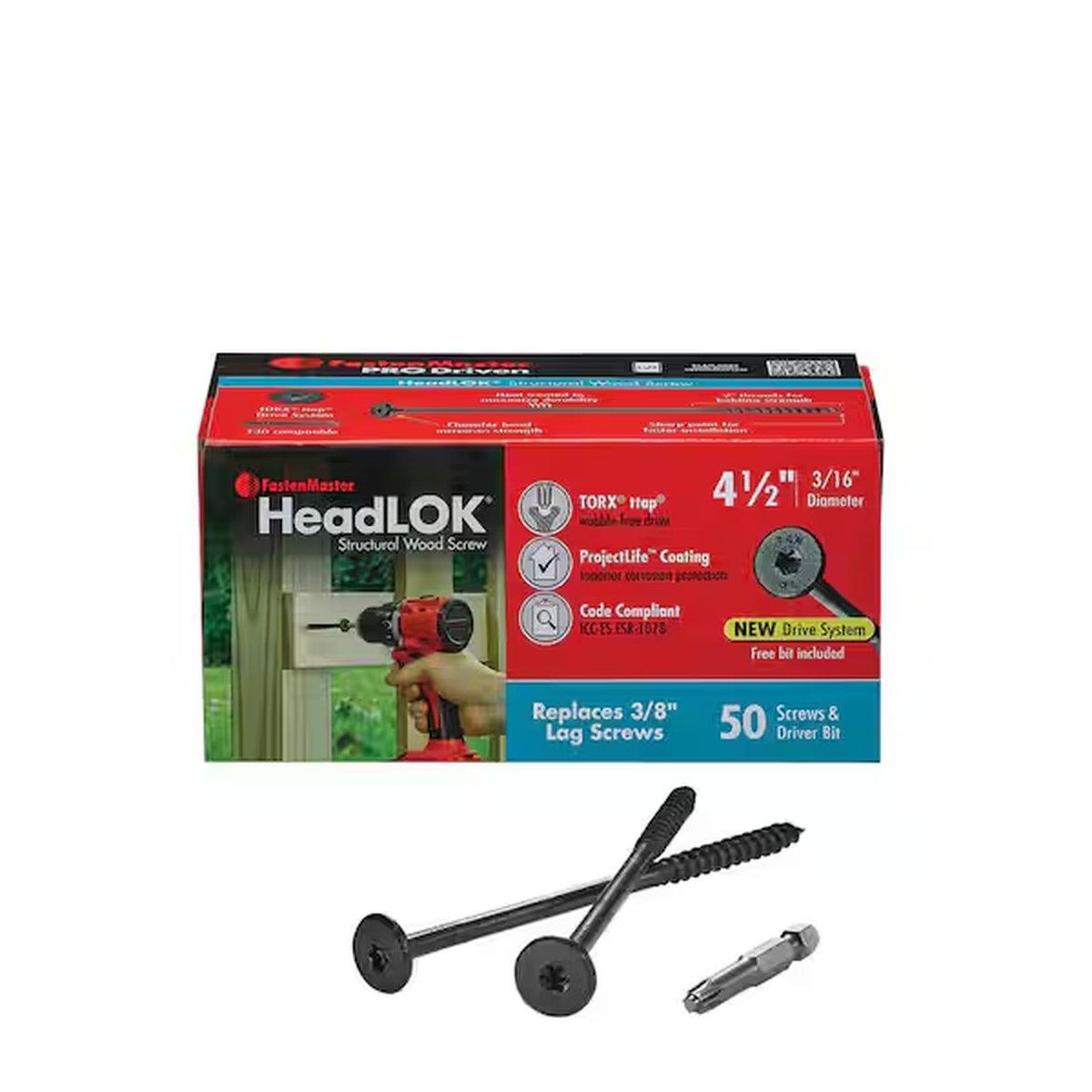 HEADLOK SCREW 4-1/2" 50 PC BOX